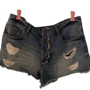 Forever 21 button down Jean shorts